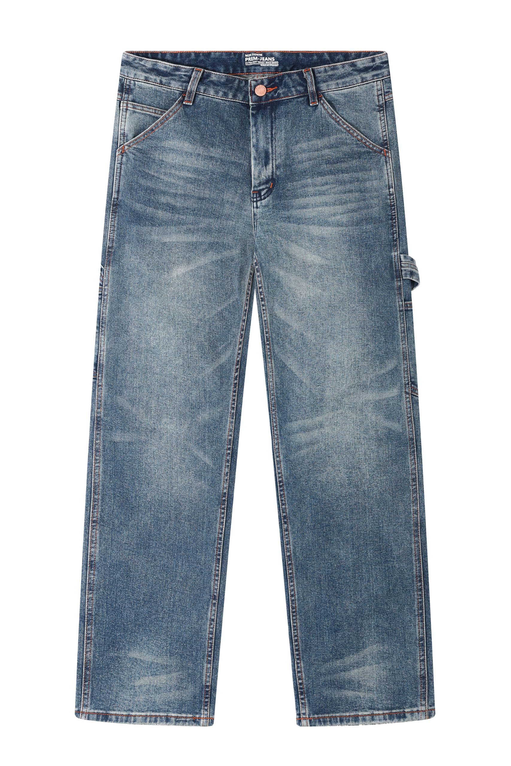 MZNBURAM Men's Stretch Regular Fit Straight-Leg Cotton Fashion Comfort Flex Waist Denim Pants Jeans