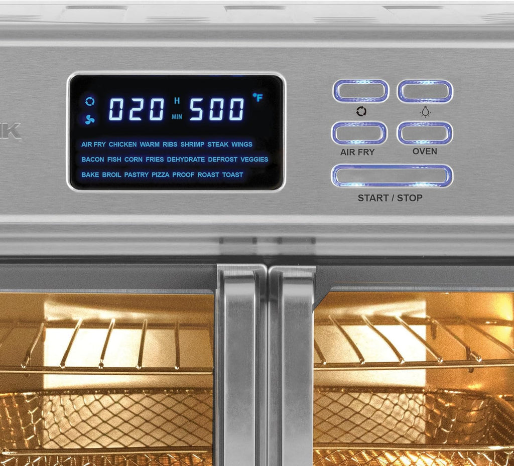 Kalorik MAXX® Digital Air Fryer Oven, 26 Quart, 10-in-1 Countertop Toaster Oven & Air Fryer Combo-21 Presets up to 500 degrees, Includes 9 Accessories & Cookbook, 26-Quart, Stainless Steel