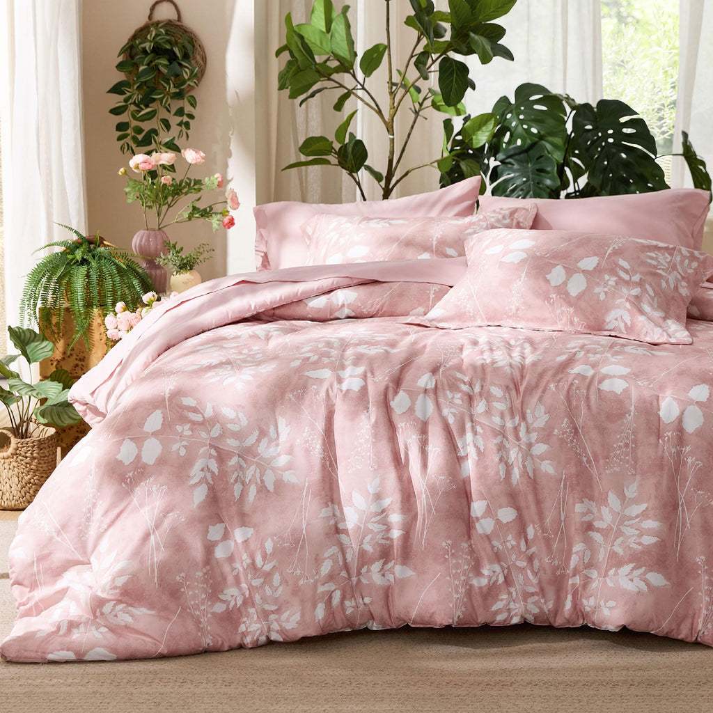 Bedsure Twin Comforter Set - 5 Pieces Floral Sage Green Soft Bedding Sets, Twin Bed in a Bag with Botanical Flowers Comforter, Sheets, Pillowcase & Sham
