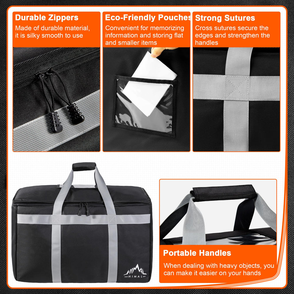 Himal Outdoors Insulated Food Delivery Bag XXXL-23Wx15Hx14D inches Premium Insulated Grocery Bag for HOT/COLD Food Delivery, Fit for Uber Eats, Doordash, Commercial Catering Transportation