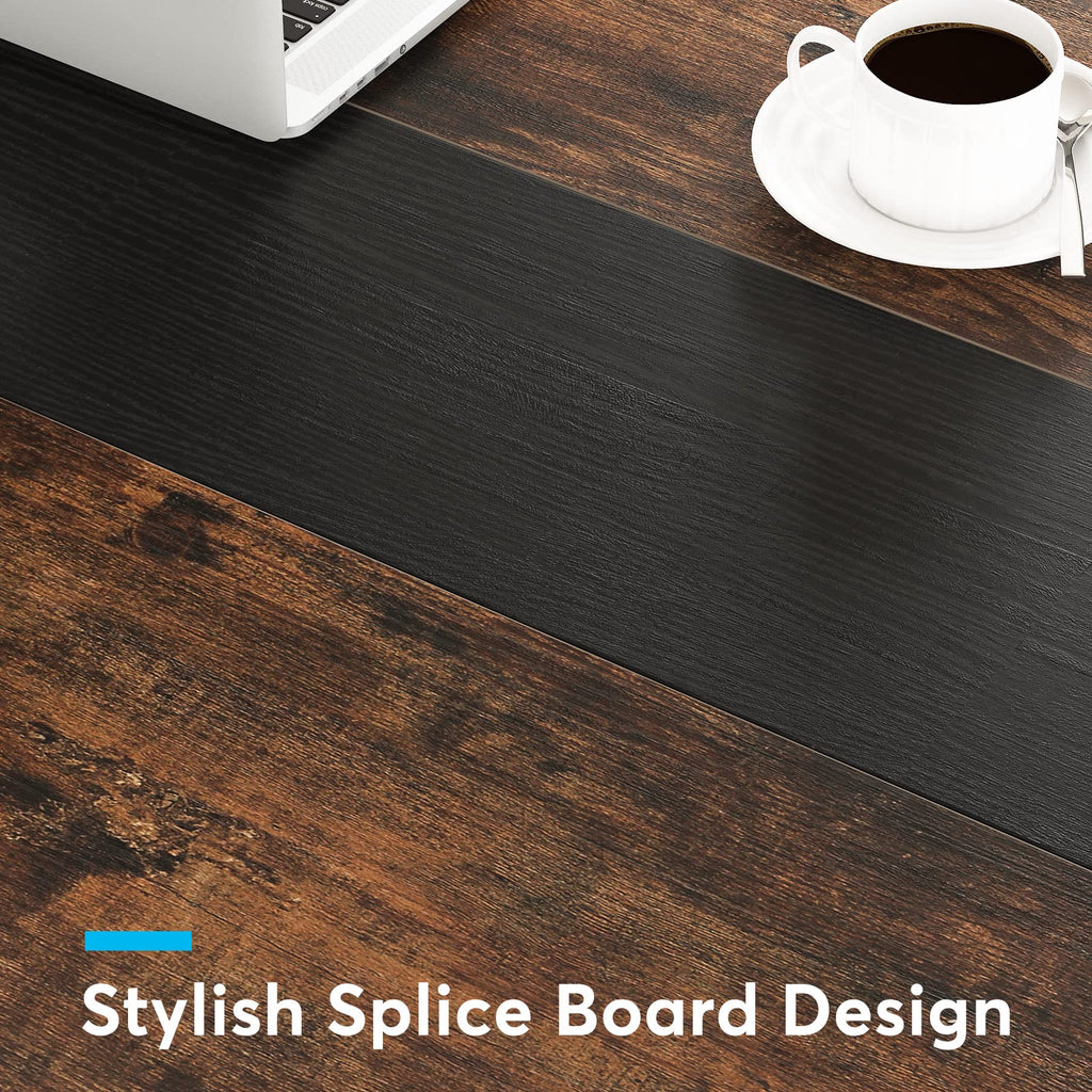 Tribesigns 63” Executive Desk, Large Office Computer Desk with Thicken Frame, Modern Simple Workstation Business Furniture for Home Office, Rustic Brown/Black