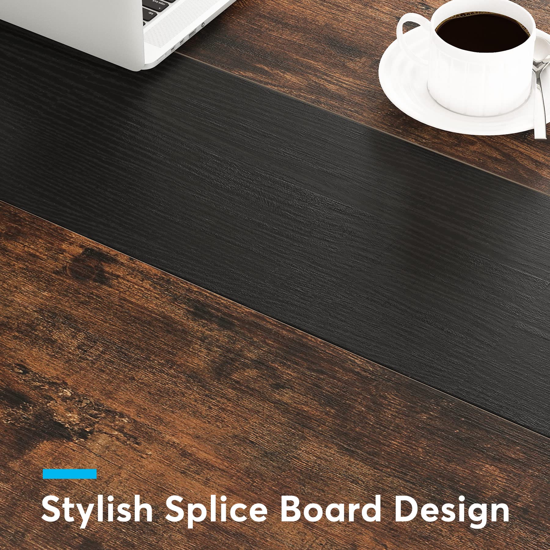Tribesigns 63” Executive Desk, Large Office Computer Desk with Thicken Frame, Modern Simple Workstation Business Furniture for Home Office, Rustic Brown/Black