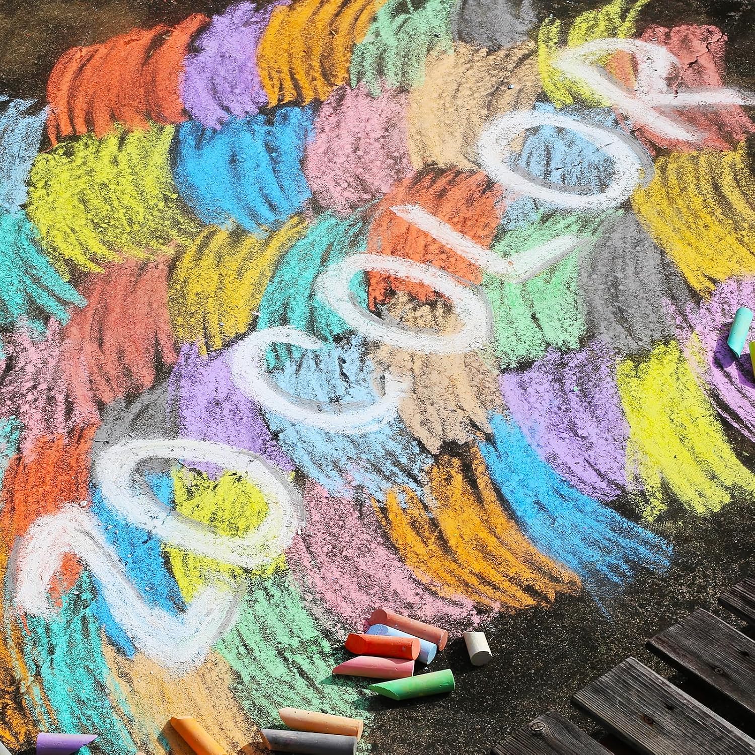 180 Pack Washable Sidewalk Chalk for Kid, 20 Colors Non-Toxic Jumbo Chalk Paint Bulk for Summer Outdoor Activity, Playground, School Classroom Chalkboard, Chalk Party Favors Set for Toddler Kids Adult