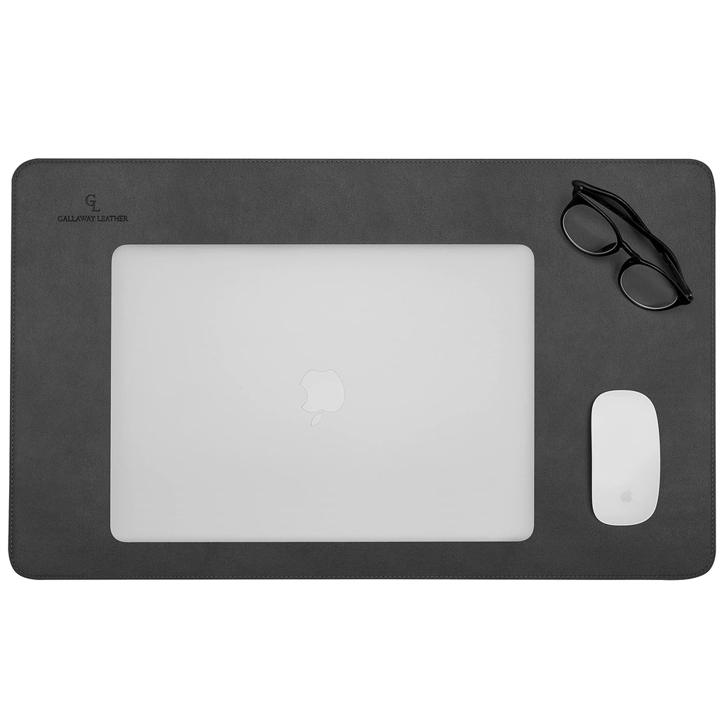 Gallaway Leather Desk Mat,Desk Writing Pad - Office Desk Pad, Medium 24" x 14" Black, Desk Mats on Top of Desks, Gift Ready Elegant Computer Desk Mat Desk Cover Desk Pad Protector PU Leather