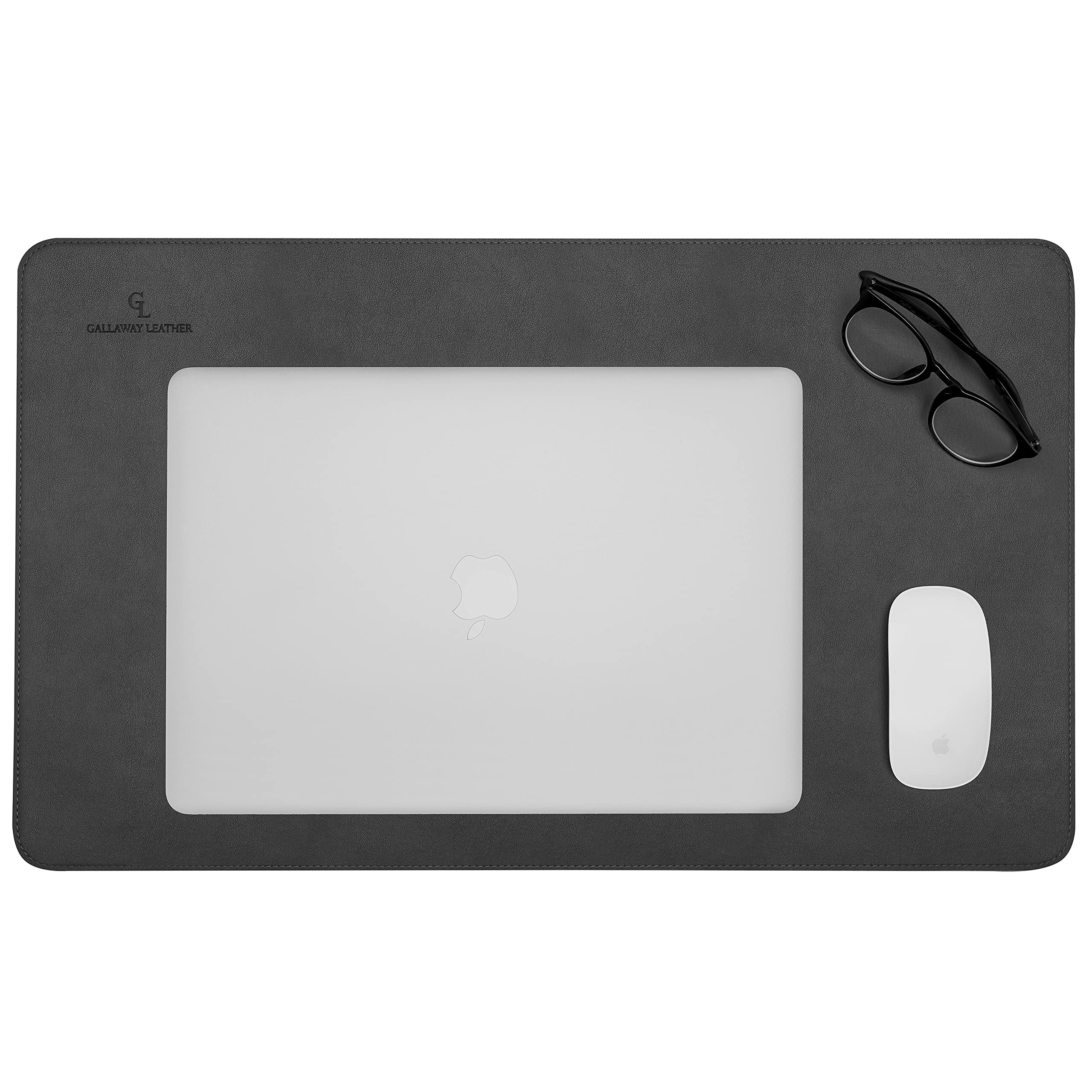 Gallaway Leather Desk Mat,Desk Writing Pad - Office Desk Pad, Medium 24" x 14" Black, Desk Mats on Top of Desks, Gift Ready Elegant Computer Desk Mat Desk Cover Desk Pad Protector PU Leather