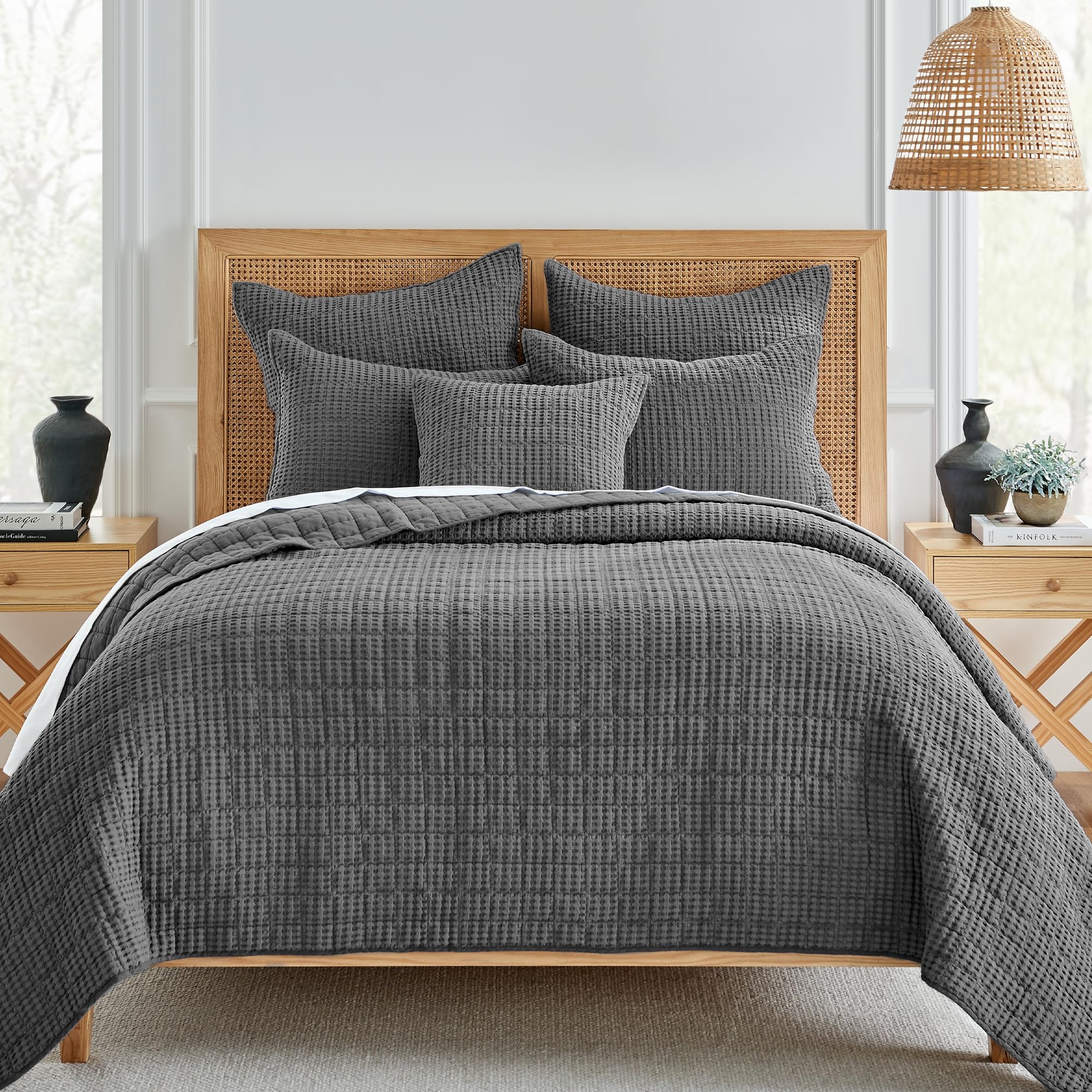 Levtex Home Mills Waffle Twin Bedspread Set (84x104in) with 1 Pillow Sham (26x20in) - Adobe - 100% Cotton Twin Size Bedspread Set - Lightweight, Soft, Pre-Washed
