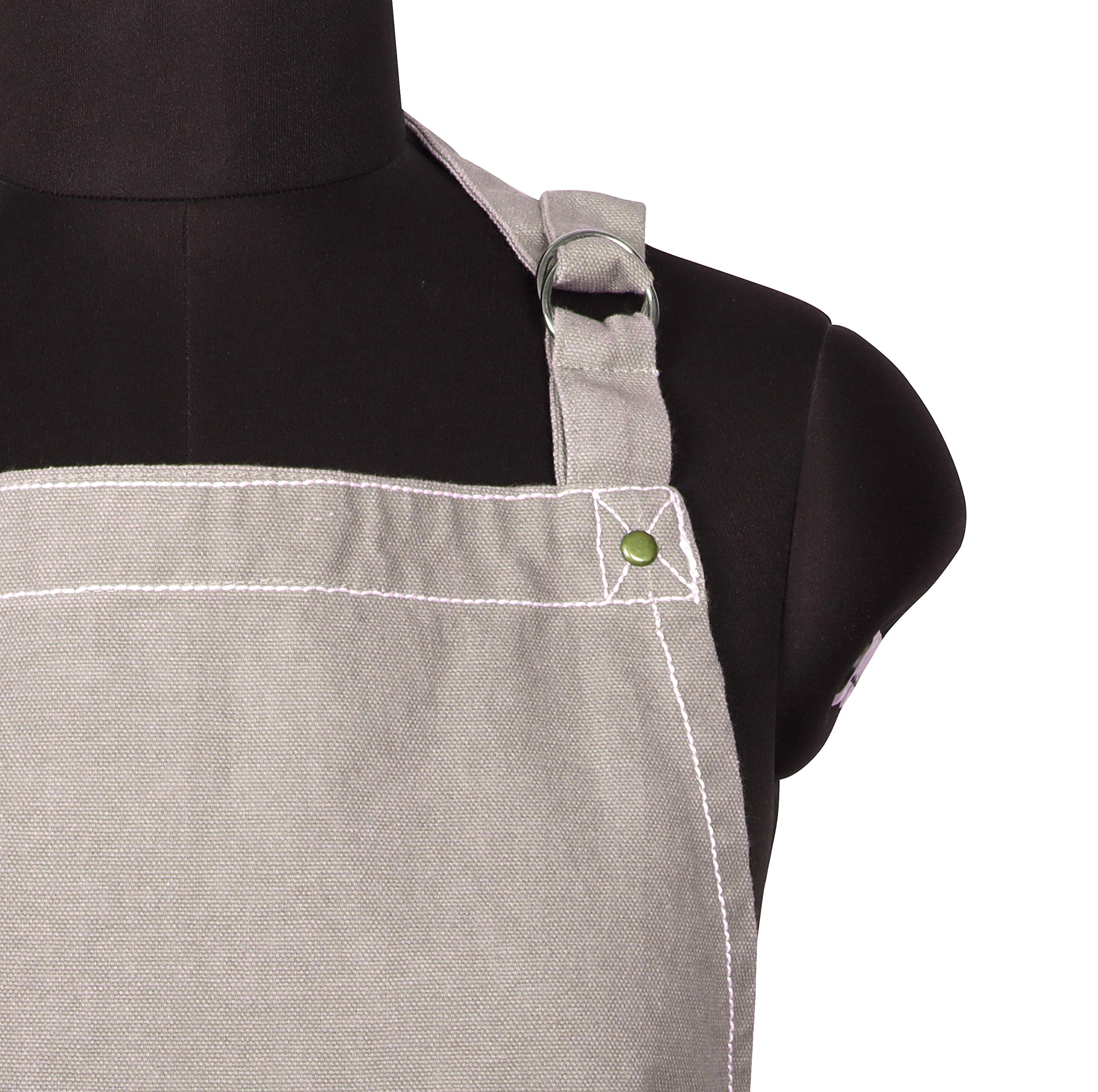 AMOUR INFINI Cotton Aprons for Women with Pocket, Adjustable Strap & Waist Ties - Washable Aprons for Baking, Cooking, Gardening (27.5 x 33 Inches - Blooming Floral)