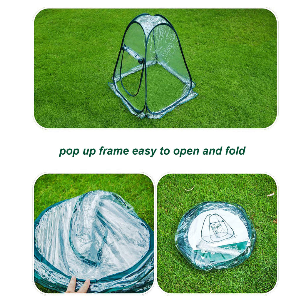 Porayhut Pop Up Greenhouse Tent,Portable X-Large Walk-in Flower House ,Indoor Outdoor Gardening Plant Sunshine Room with PE Mesh Cloth Cover for Protecting Plant from Cold Frost & Birds
