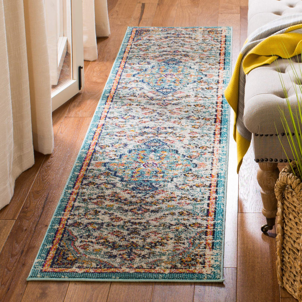 SAFAVIEH Madison Collection Accent Rug - 2'2" x 4', Beige & Black, Medallion Distressed Design, Non-Shedding & Easy Care, Ideal for High Traffic Areas in Entryway, Living Room, Bedroom (MAD447B)