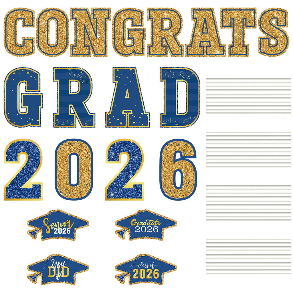 HOVACY 20 PCS Black Gold Graduation Yard Signs Class of 2026 | Black Gold 20 PCS, 40 Stakes, 11.57 x 16.14 in, Corrugated Plastic, Waterproof, Congrats Grad Sign, Graduation Sign