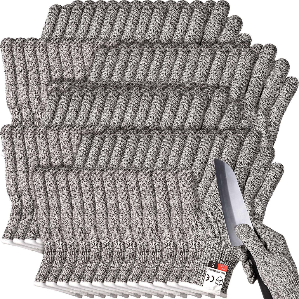 Xuhal 12 Pairs Cut Resistant Gloves Level 5 Protection Cutting Safety Kitchen Anti Cut Gloves for Kitchen (M)