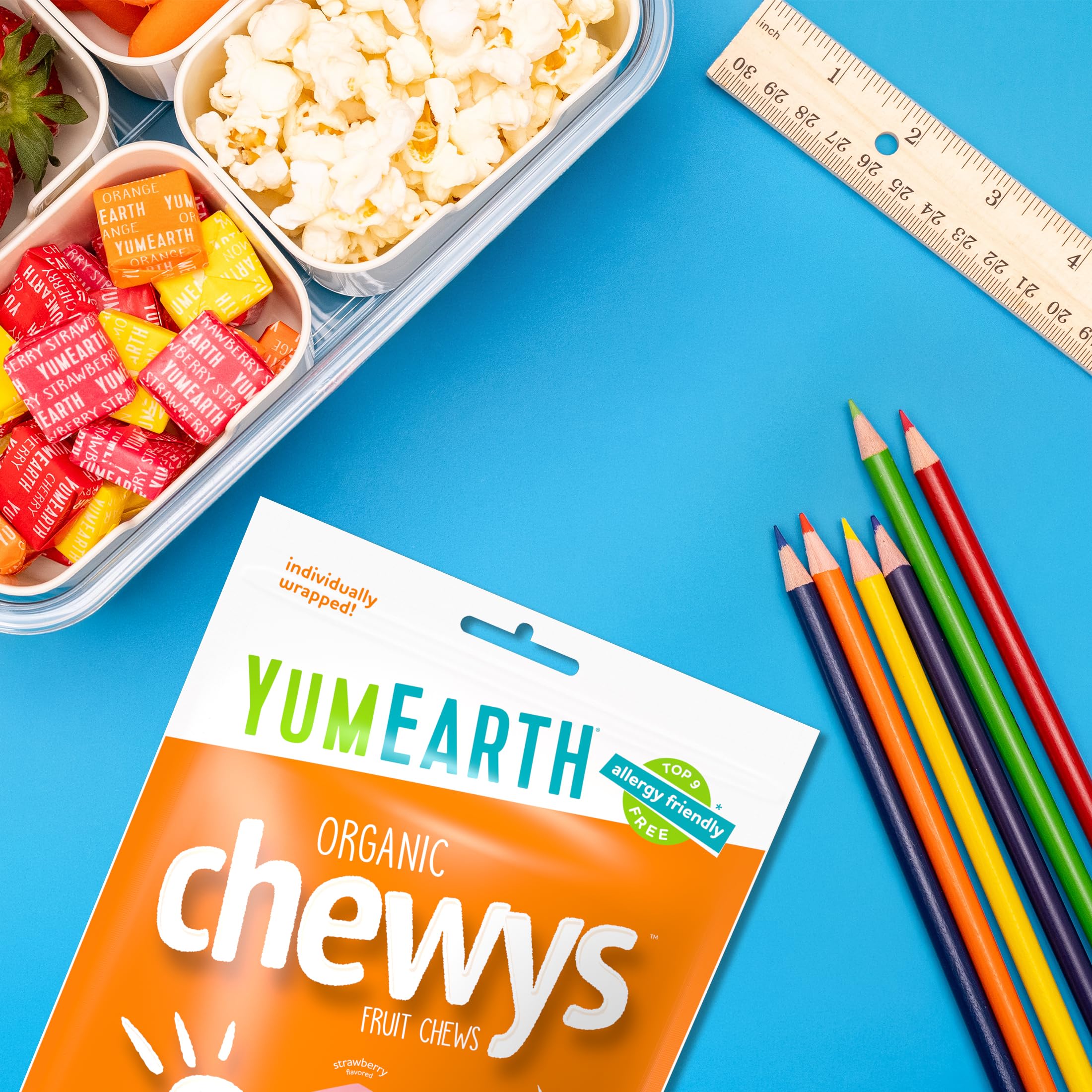 YumEarth Organic Chewys Fruity Reds, 5oz Non GMO, Gluten Free, Vegan, Dye Free Candy - Allergen Friendly