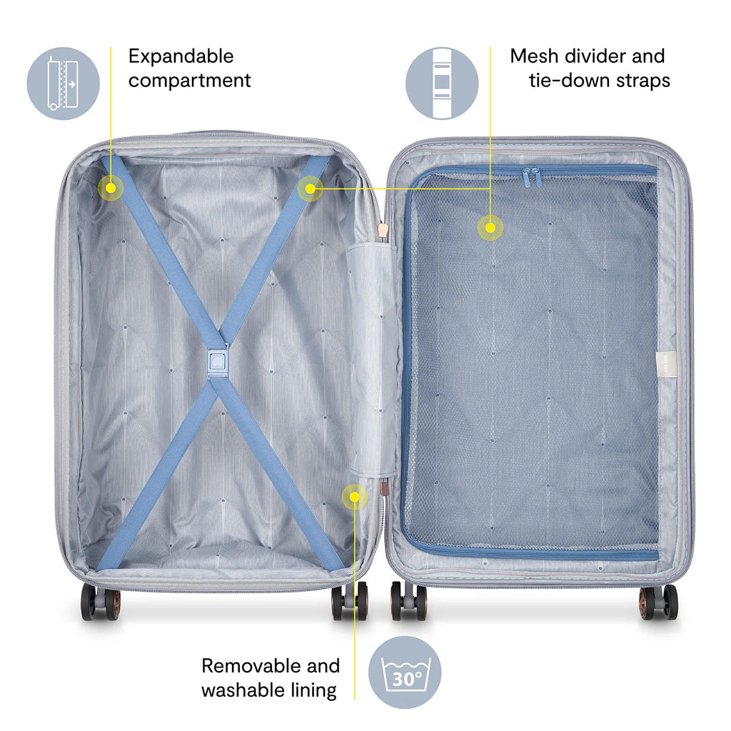 DELSEY PARIS Cruise 3.0 Hardside Expandable Luggage with Spinner Wheels, Black, Carry on 20 Inch