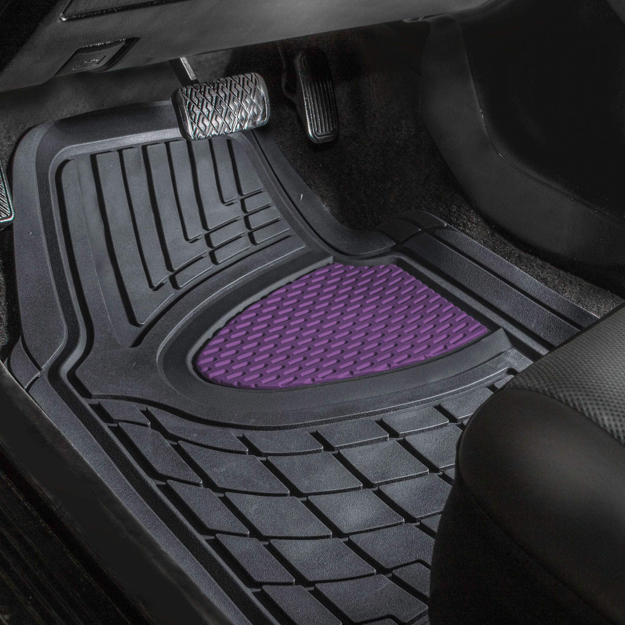 FH Group Automotive Floor Mats - Heavy-Duty Rubber Floor Mats for Cars, Universal Fit Full Set, Climaproof Floor Mats, Trimmable Floor Mats for Most Sedan, SUV, Truck Floor Mats Beige