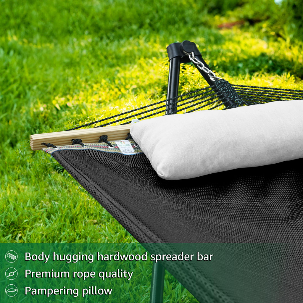 Tranquillo Unity Adjustable Hammock Stand, Hammocks Stands for The Garden, 800 lbs Capacity Steel Double Hammock Stand for 2 Persons, Premium Pre-Assembled Stand (Steel, Aegean)