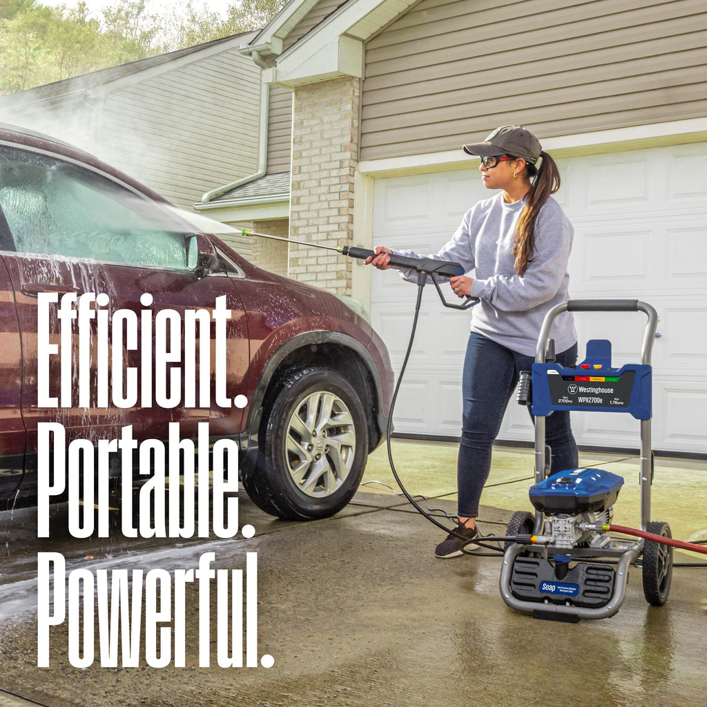 Westinghouse WPX2300e Electric Pressure Washer, 2300 Max PSI and 1.76 Max GPM, Induction Motor, Onboard Soap Tank, Spray Gun and Wand, 5 Nozzle Set, for Cars/Fences/Driveways/Homes/Patios/Furniture
