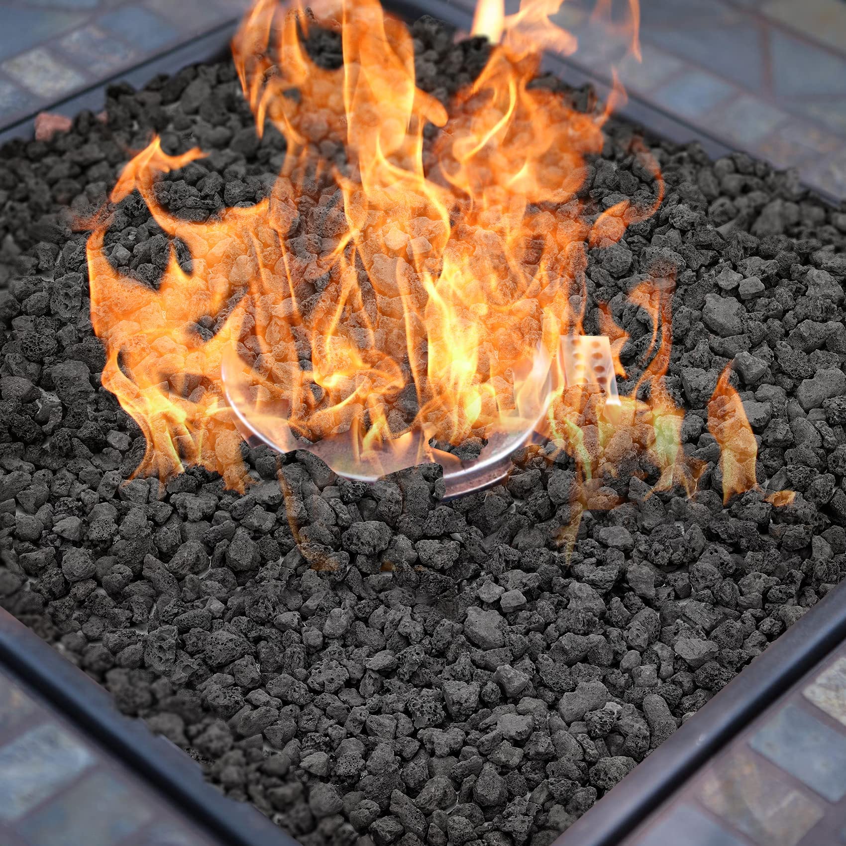 Mr. Fireglass 10 Pounds Black Natural Lava Rock for Indoor Outdoor Gas Fire Pits Fireplaces & Barbecue Grills | Volcanic Lava Stones for Decorating Garden Landscaping, Potted Plants, 0.2"-0.3"