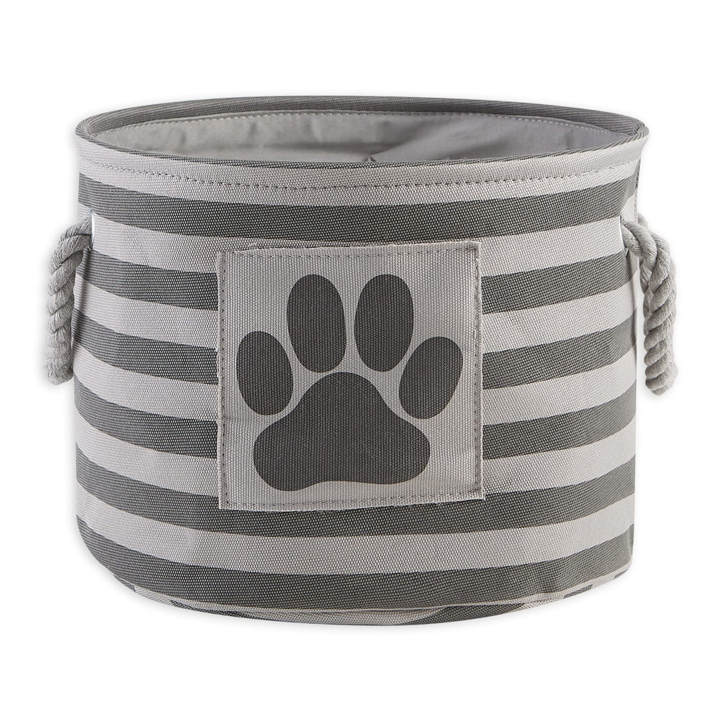 Bone Dry Pet Storage Collection Striped Paw Patch Bin, Aqua, Small Rectangle
