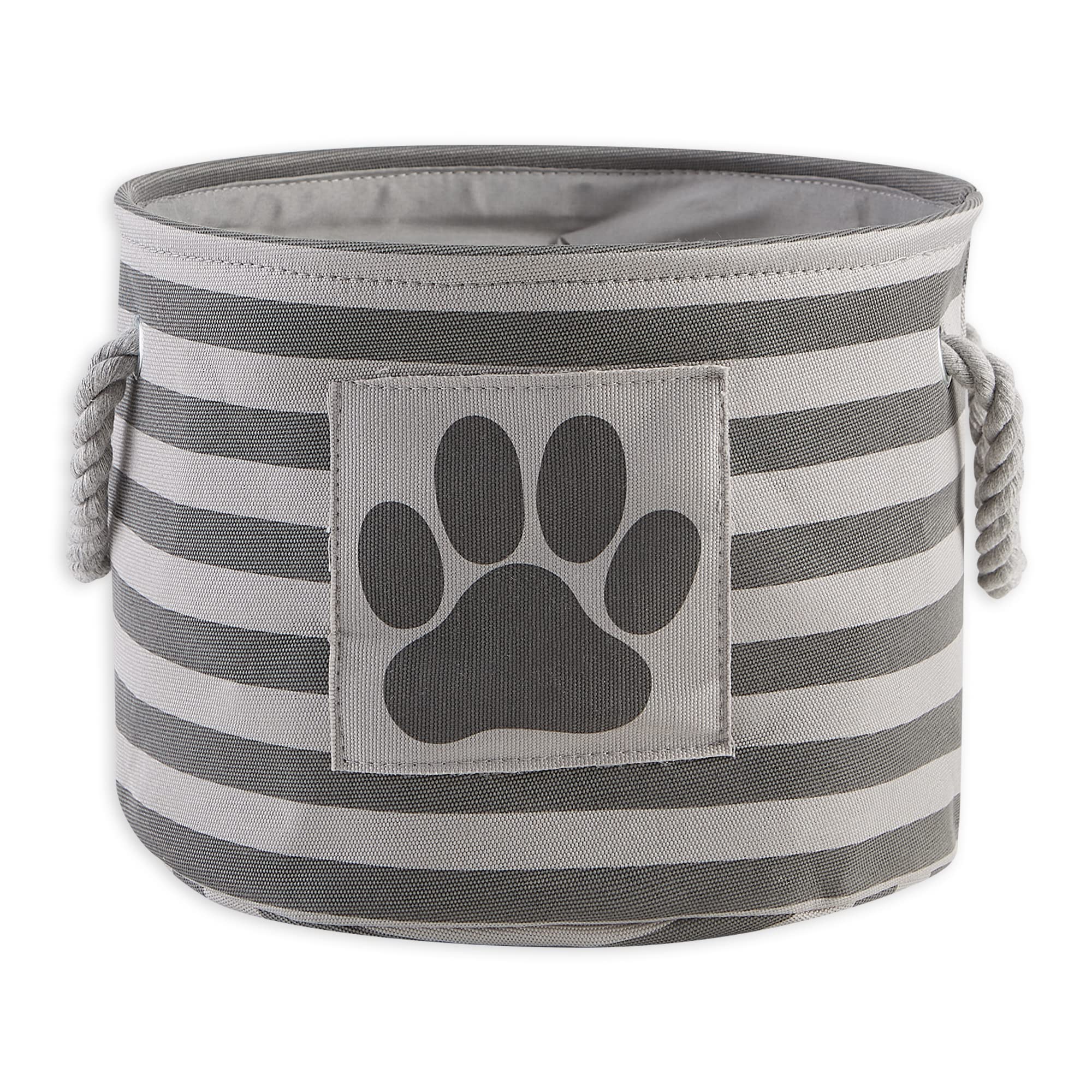 Bone Dry Pet Storage Collection Striped Paw Patch Bin, Aqua, Small Rectangle