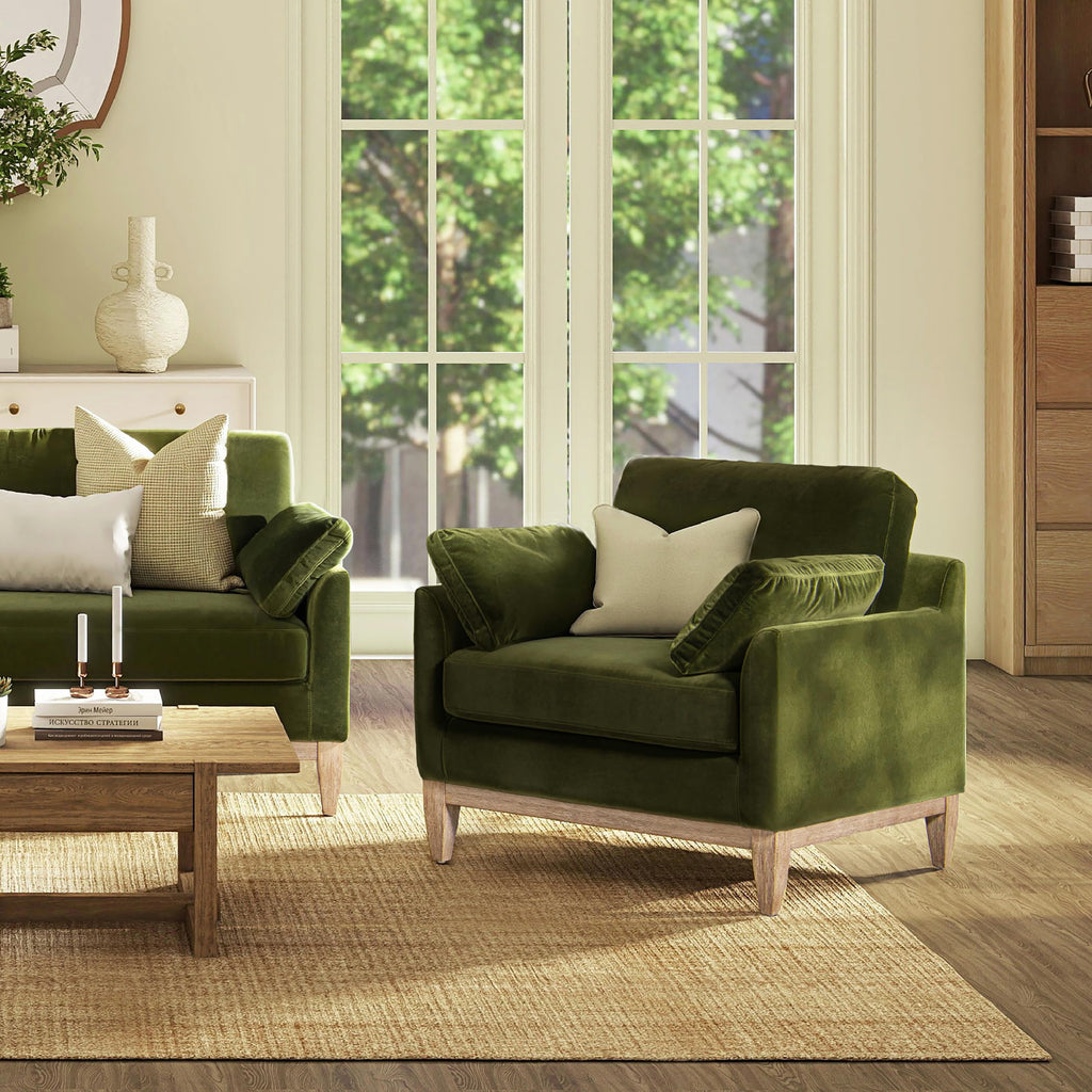 Jennifer Taylor Home Pasadena 36" Wide Modern Farmhouse Accent Arm Chair, Burnt Orange Performance Velvet