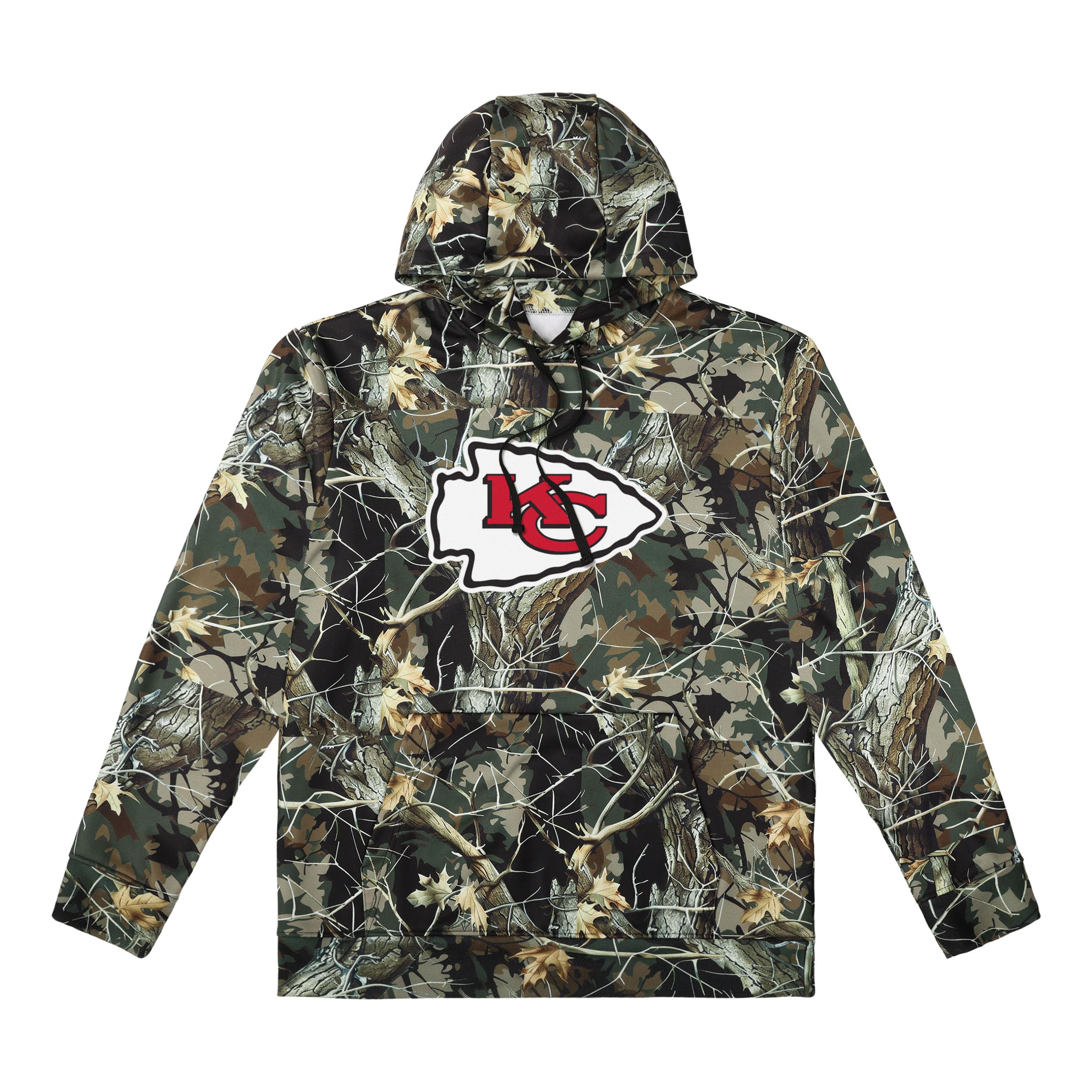 FOCO NFL Men's Official Sideline Hunter Camo Primary Logo Performance Pullover Hoodie Sweatshirt