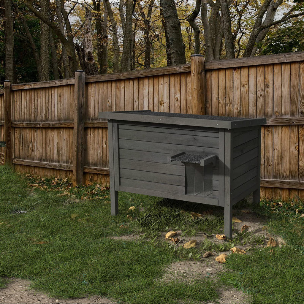 GDLF Outdoor Cat House Feral Cat Enclosure 100% Insulated All-Round Foam Weatherproof Solid Wood Large Size for Multiple Felines 34.5" L*21.5" W*27.2" H