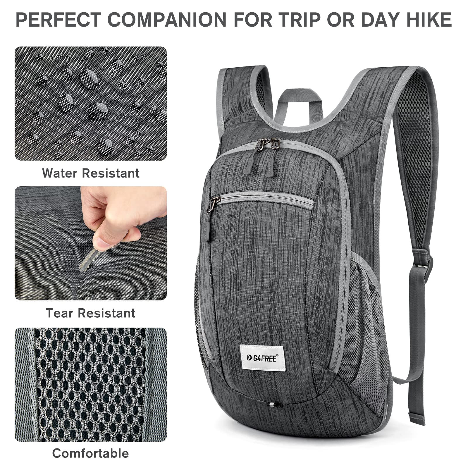 G4Free 10L/15L Hiking Backpack Lightweight Packable Hiking Daypack Small Travel Outdoor Foldable Shoulder Bag
