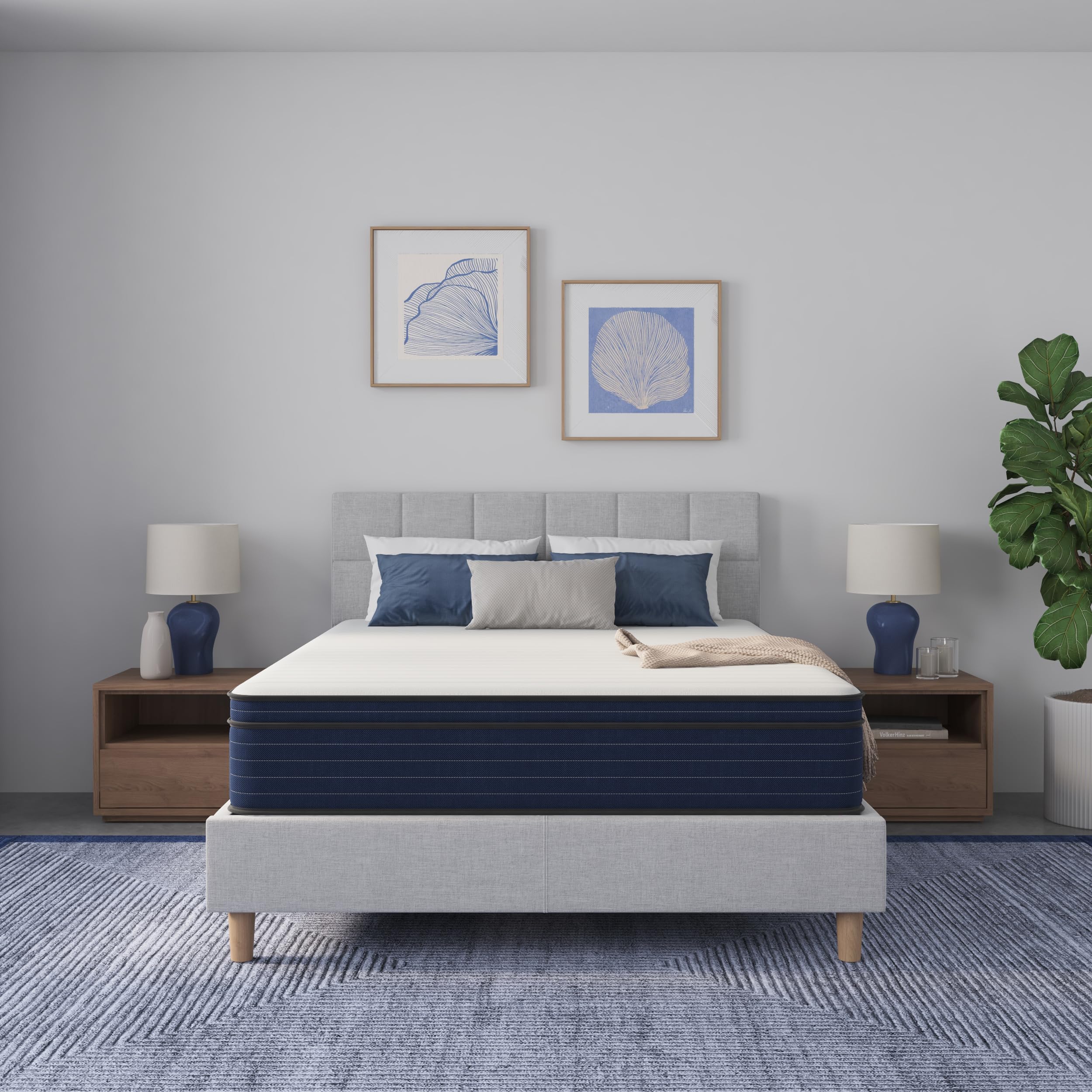 NapQueen Full Size, 10 Inch NEW Victoria Hybrid Cooling Gel Infused Pocket Spring and Memory Foam Mattress, Bed in a Box, CertiPUR-US Certified