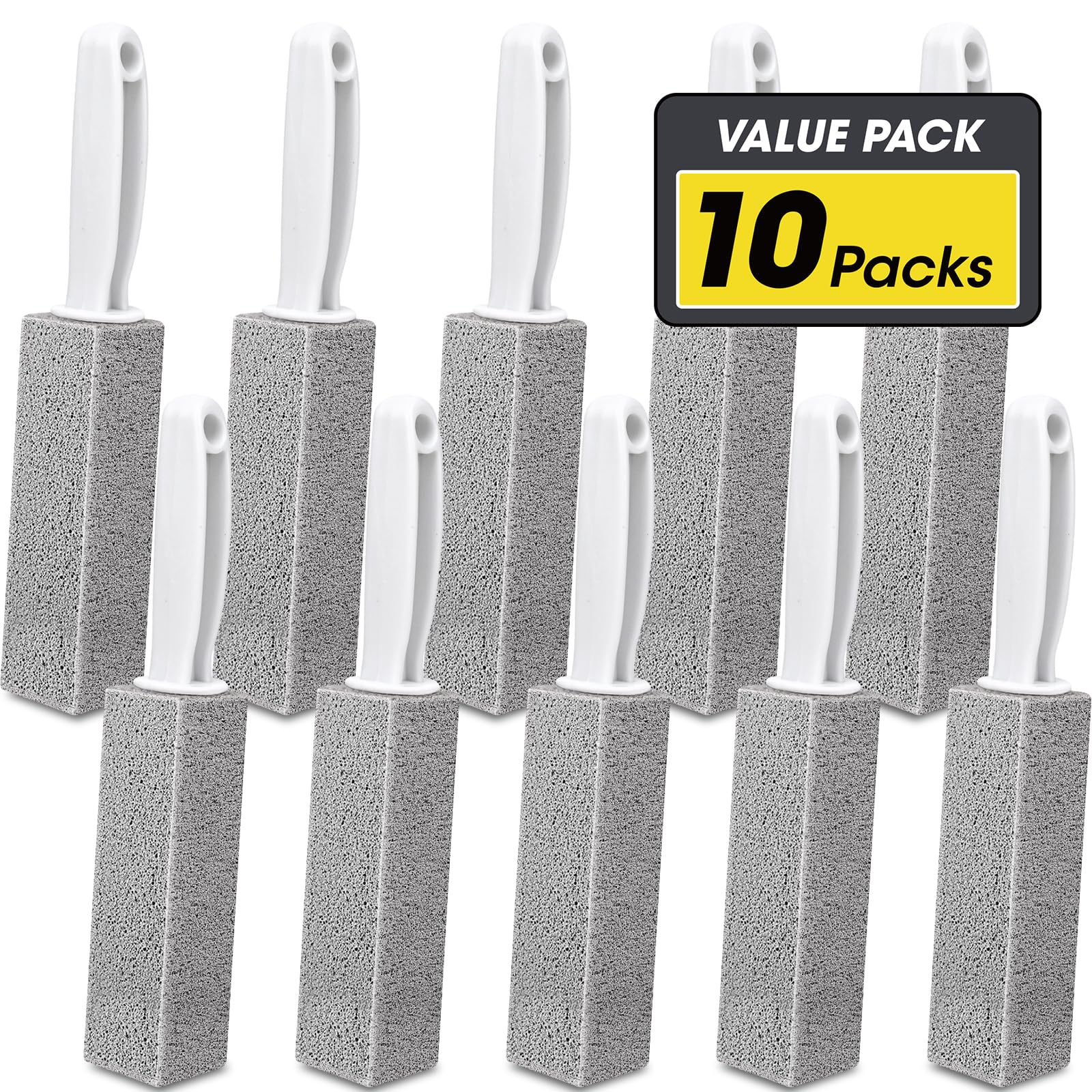 AZEN 5 Pack Pumice Stone for Cleaning, Pumie Scouring Stick with Handle, Pumice Stone Toilet Bowl Cleaner, Hard Water Stain Remover for Toilet, Bathroom, Kitchen Sink, Grill