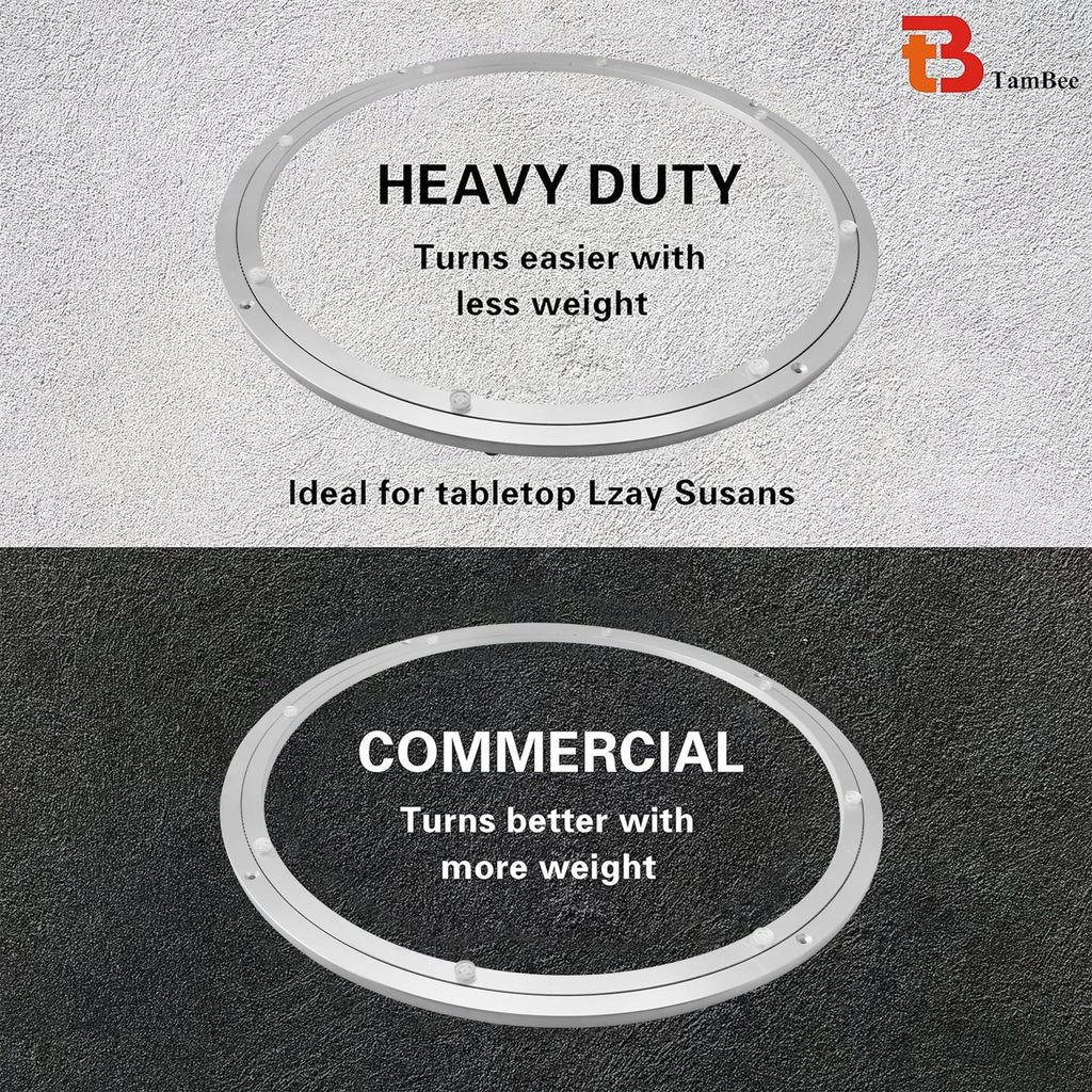 TamBee Aluminum Lazy Susan Heavy Duty Metal Rotating Hardware Turntable Bearing Ring Lazy Susan Base Only (8-Inch Heavy Duty)