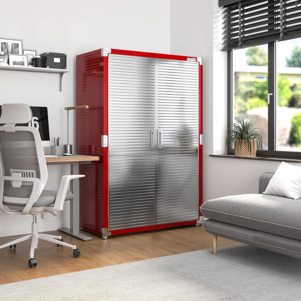 Seville Classics UltraHD Solid Steel Lockable Metal Storage Cabinet Locker Organizer, w/Adjustable Shelves for Garage, Warehouse, Office, Classroom, Granite, 30" W x 18" D x 72" H