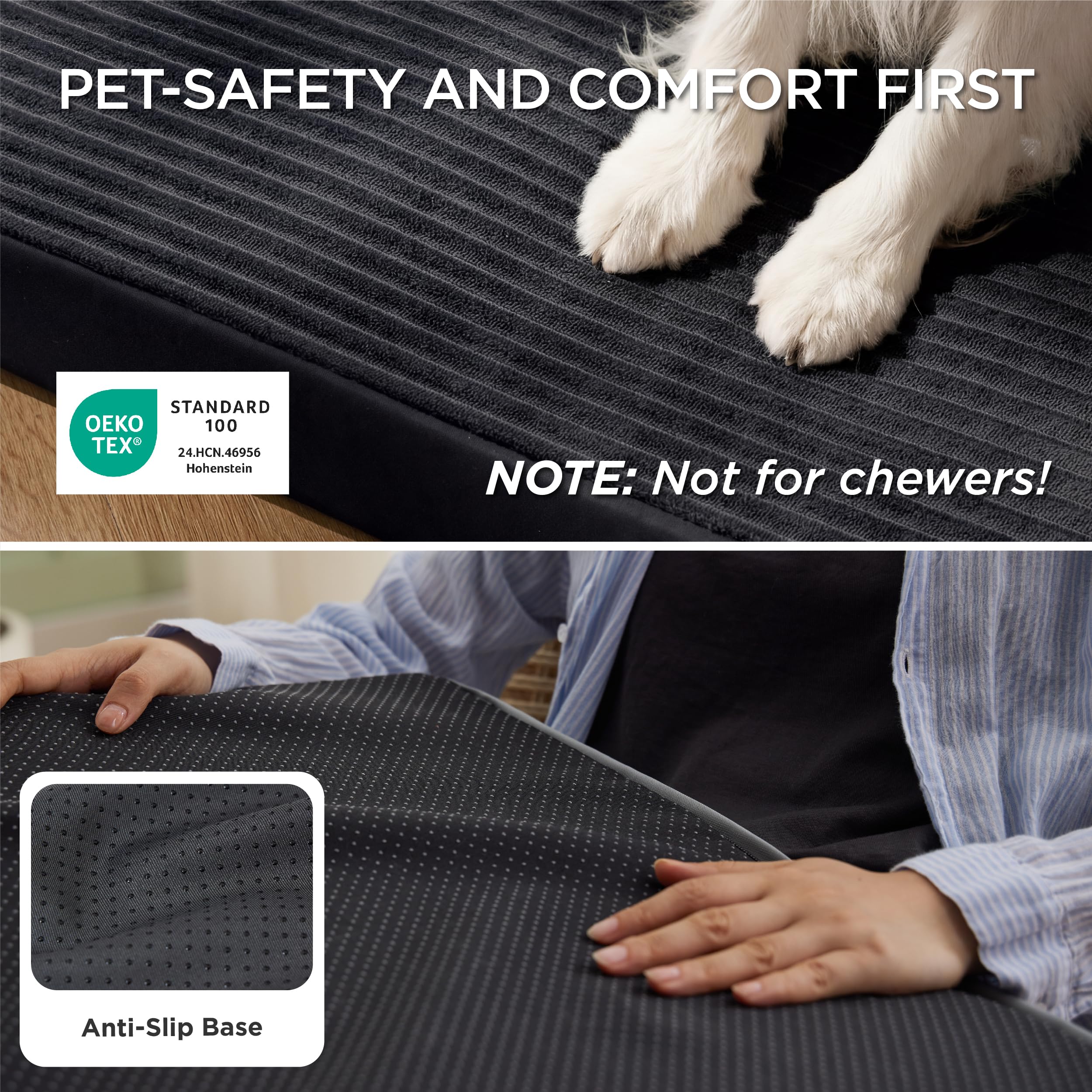 Bedsure ComfyFleece Dog Bed for Small Dogs - Orthopedic Pet Beds with Removable Washable Cover, NOT Waterproof Egg Crate Foam Puppy Mat, Suitable for Pet Up to 20 lbs, 23"x17"x2.8", NOT for Chewers