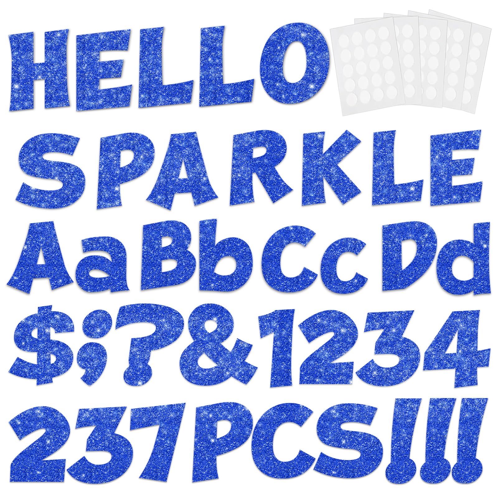 237 Pcs Glitter Bulletin Board Letters, Numbers and Punctuation, Poster Board Letters Alphabet Cut Out Cardboard Letters Accessories for Classroom Display Decorating Supplies 4inch (Black)