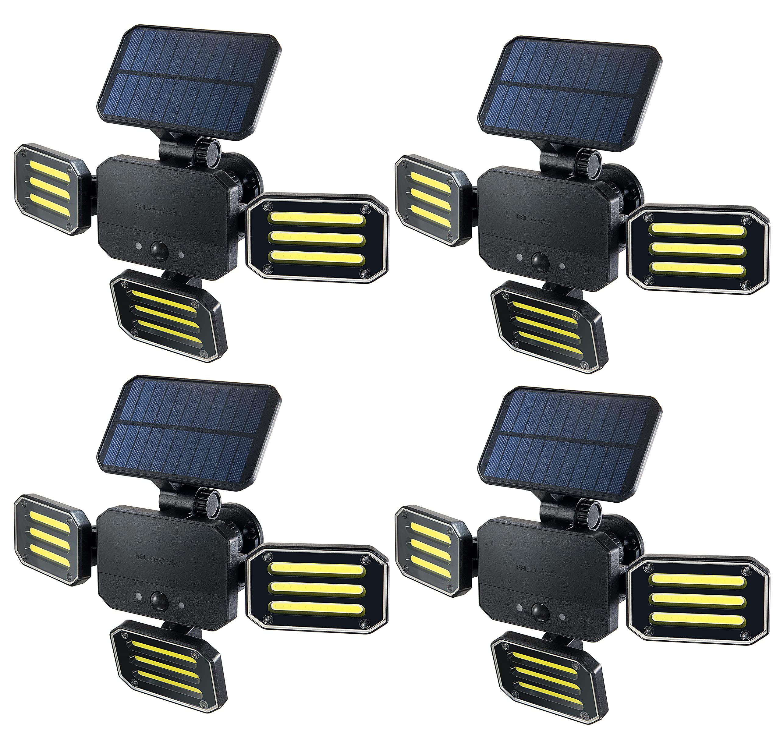 Bell+Howell Bionic Flood Light ASON TV, Solar Lights Outdoor Waterproof- 50% Brighter 108 COB-LED's w/Motion Sensor 180° Swivel, Adjustable Panels for Garden, Lawn and Patio As Seen On TV