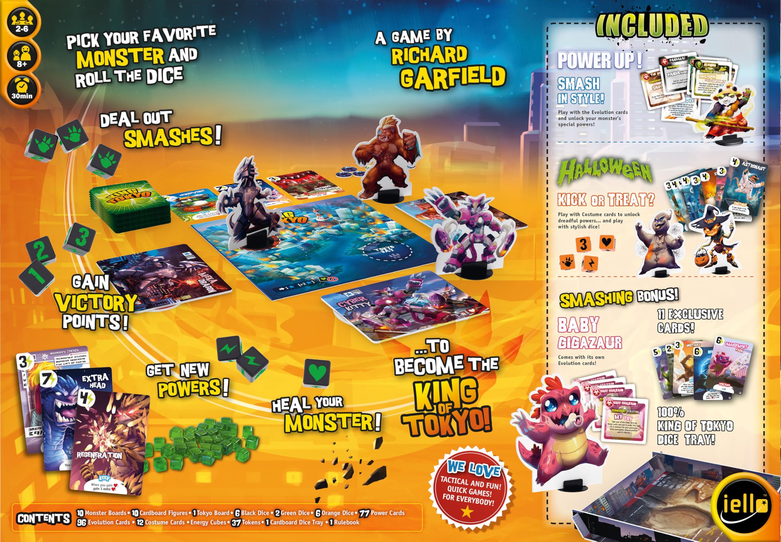 IELLO: King of Tokyo: Duel - Two-Player Board Game, Fun & Tactical Giant Monster Clash Dice Game, Classic Strategy, Family Ages 8+, 2 Players, 20 Min