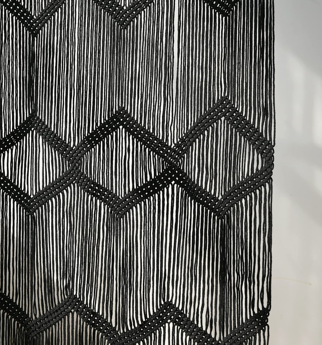 Flber Macrame Curtain Window Macrame Room Divider Doorway Curtain Boho Macrame Wall Hanging Living Room Bedroom Decor 42" W x 75" H