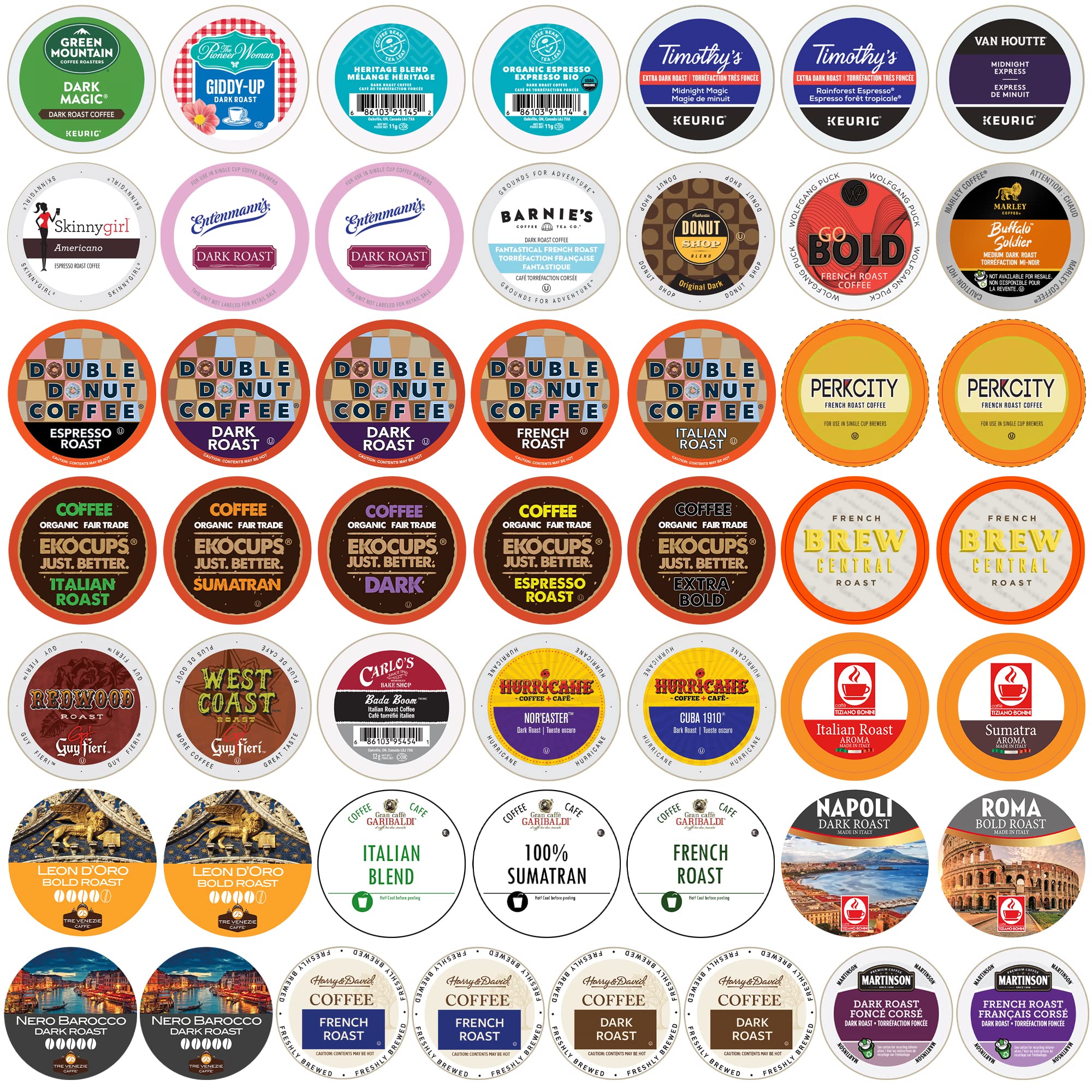 Coffee Variety Sampler, Including Dark Roast, Medium Roast, & Flavored Coffee Pods Variety Pack for Keurig K Cups Machines, Perfect Gift Set, 40 Count(Pack of 1)