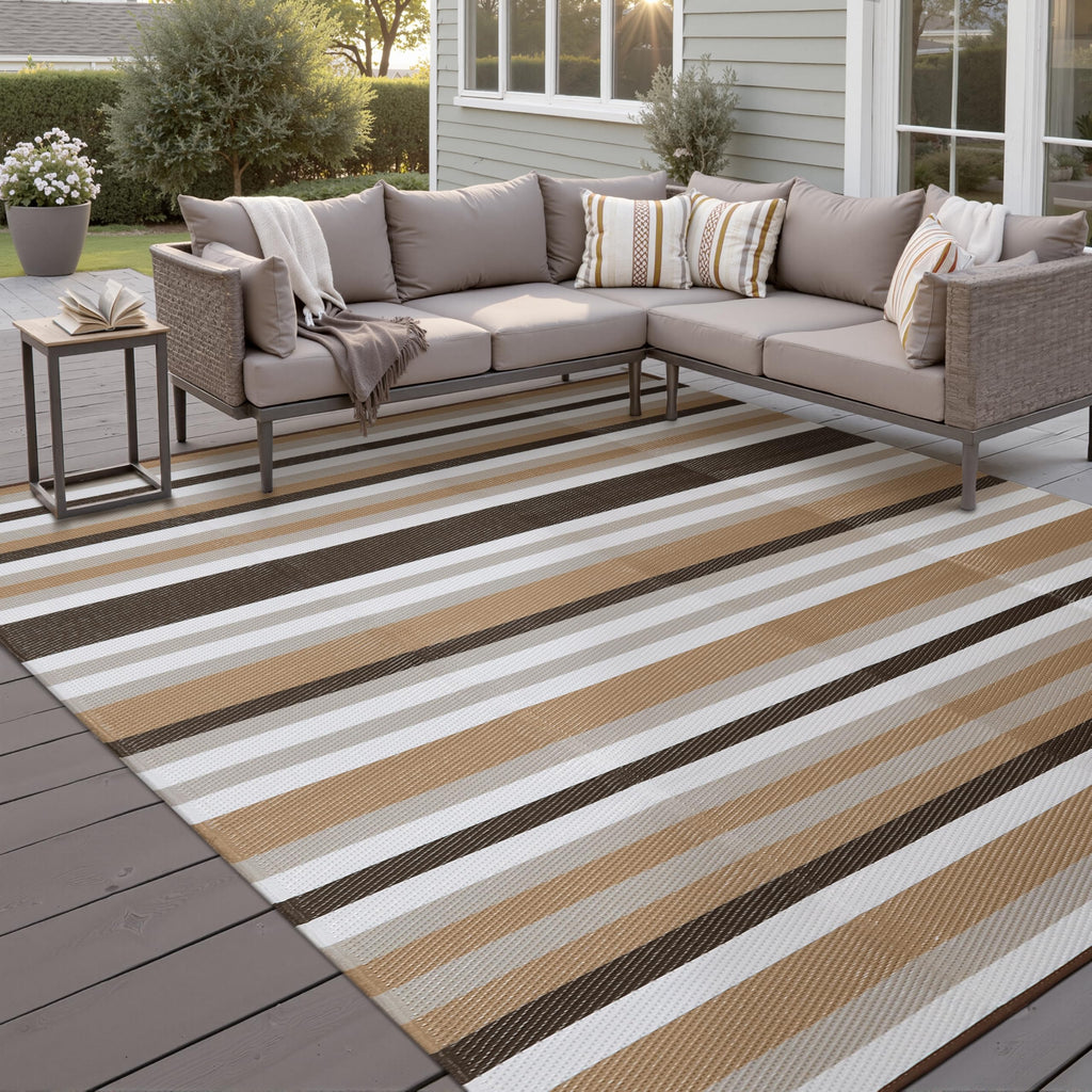 HUGEAR Outdoor Patio Rug 3'x5' Waterproof Outside Area Rugs Blue Reversible Plastic Straw Carpet for RV Deck Camping Entryance Porch Picnic Balcony Beach