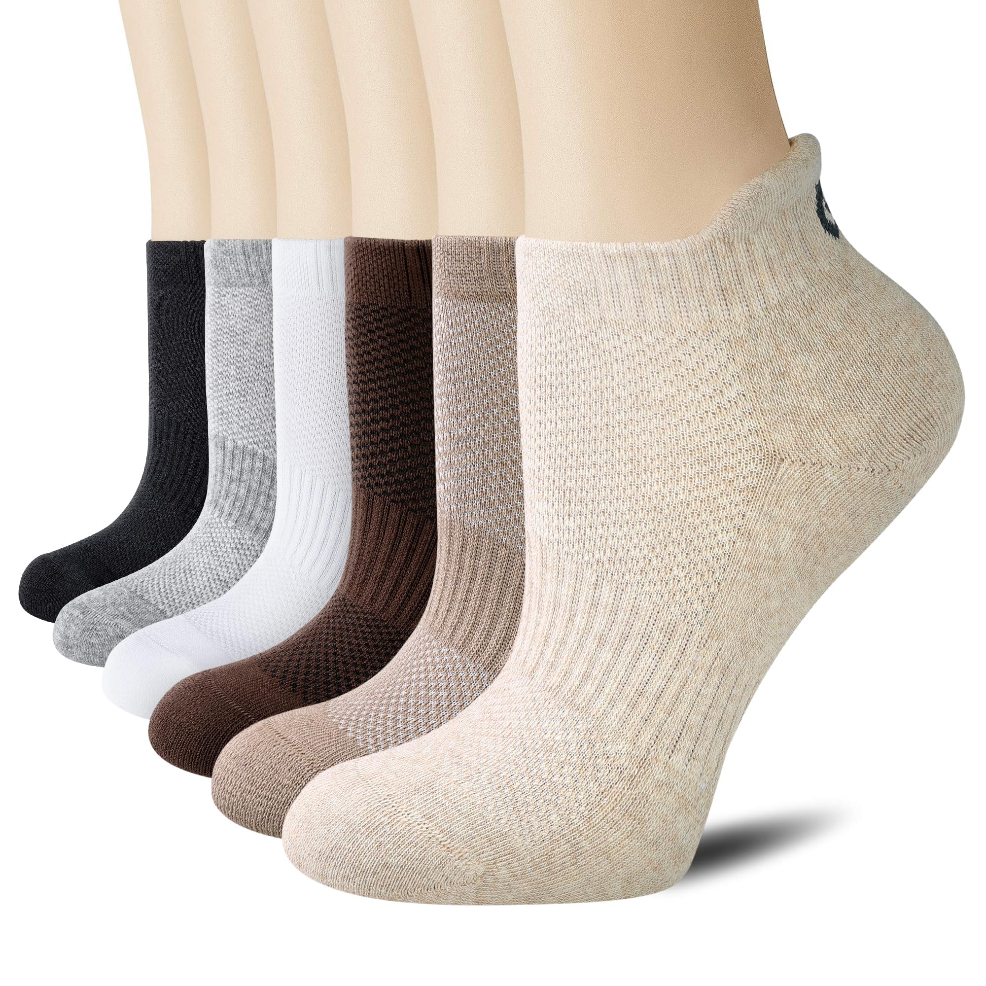 CS CELERSPORT 6 Pairs Ankle Athletic Running Socks Low Cut Sports Tab Socks for Men and Women