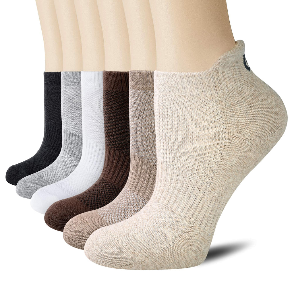 CS CELERSPORT 6 Pairs Ankle Athletic Running Socks Low Cut Sports Tab Socks for Men and Women