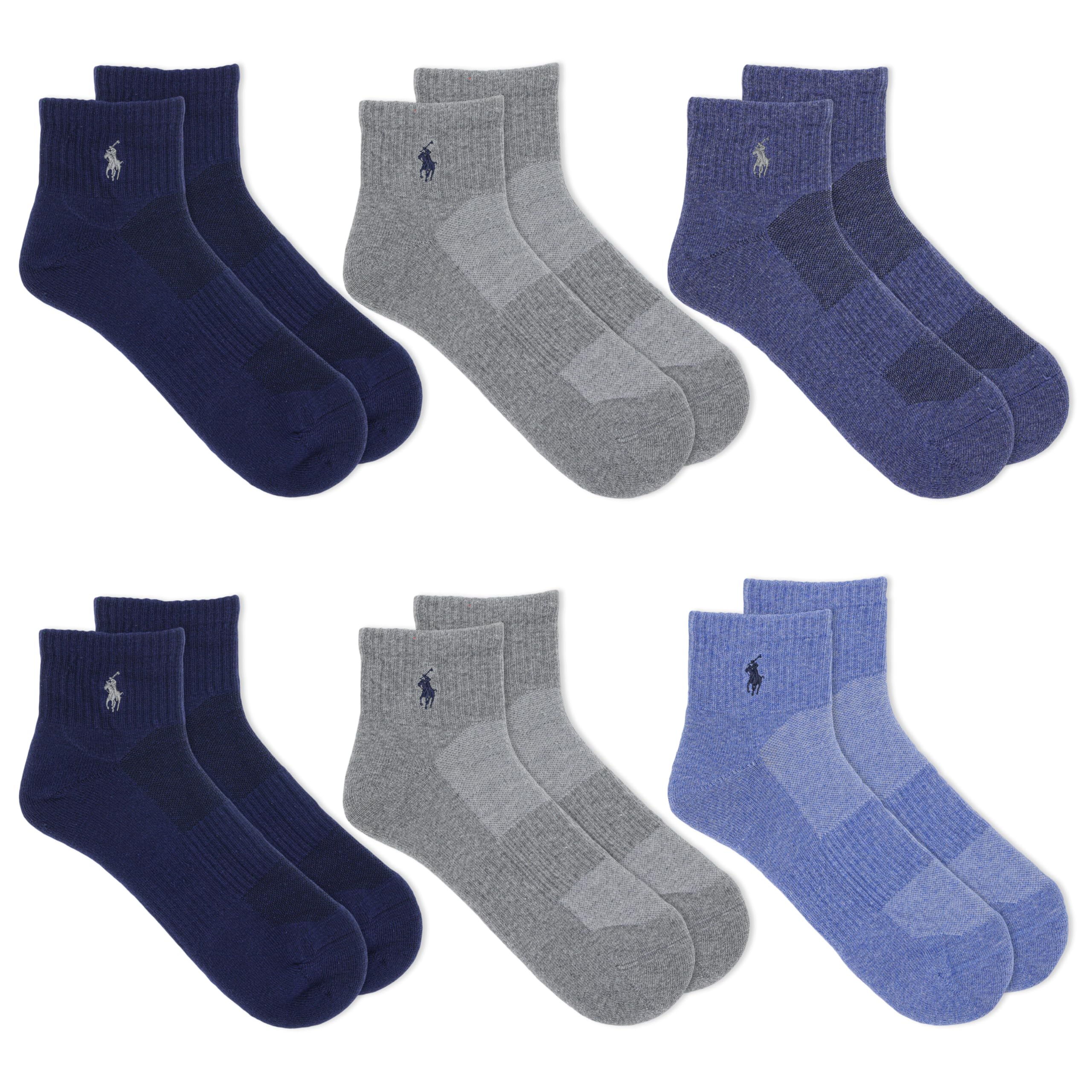 POLO RALPH LAUREN Men's Performance Cotton Quarter Socks