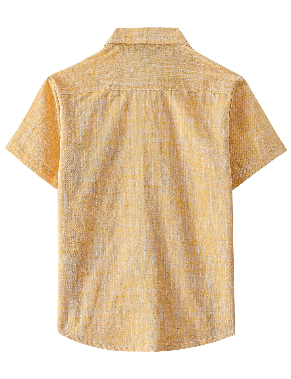 JOGAL Boys Chambray Shirts Short Sleeve Button Down Casual Cotton Woven Shirt with Two Pockets for Kids 6-14 Years
