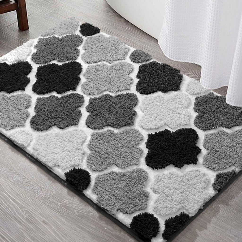 DEXDE Bathroom Rugs Runner 24x47 Long Bath Rug Non Slip Soft Washable Large Bath Mats for Bathroom Bedroom Hallway Kitchen Floor Carpet Modern Boho Decor, Beige
