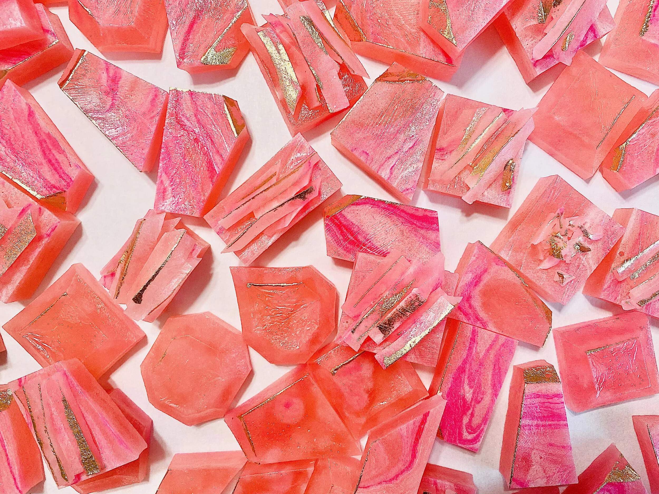 Silky Gem - Edible Lychee Flavored Aurora Crystal Candy, 8-10 pieces, Kohakutou, Edible Gem, Vegan, Gluten Free, ASMR