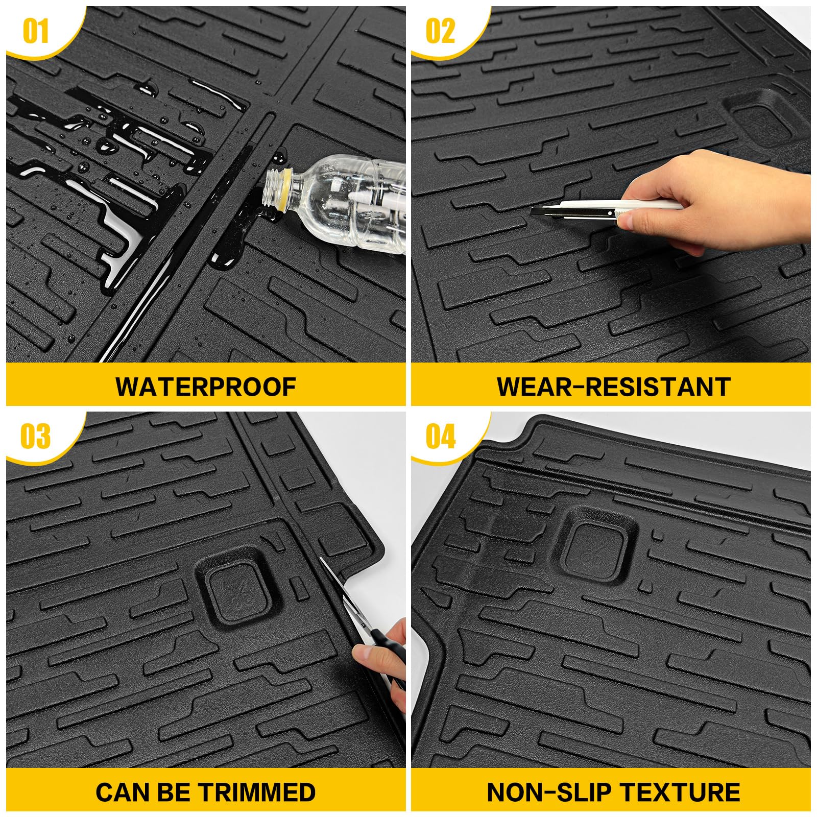 Cargo Mats for 2018-2025 Jeep Wrangler JL Unlimited 4X4 Trunk Mat with Backrest Liner, All Weather TPE Protector Rear Back Seat Mats for 18-25 Wrangler JL 4X4 4 Door Accessories