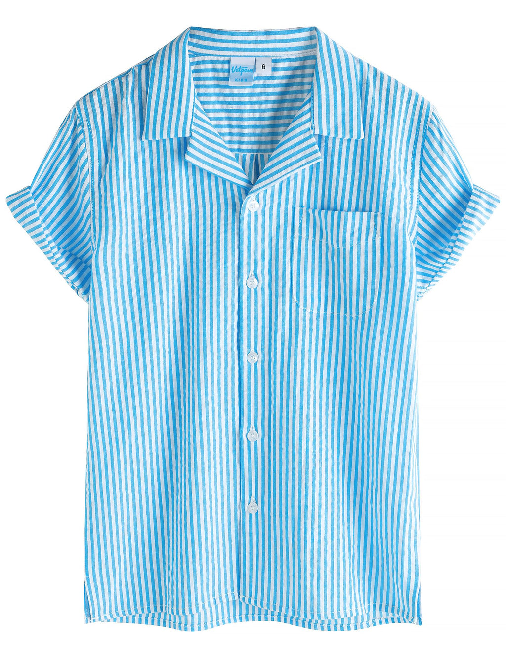 VATPAVE Boys Button Down Shirt Short Sleeve Casual Hawaiian Shirt Cuban Collar Summer Beach Shirts with Pocket