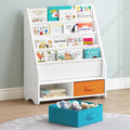 UTEX Kids Sling Bookshelf - Kids Magazine Rack with Organizer, Book Organizer (Espresso)