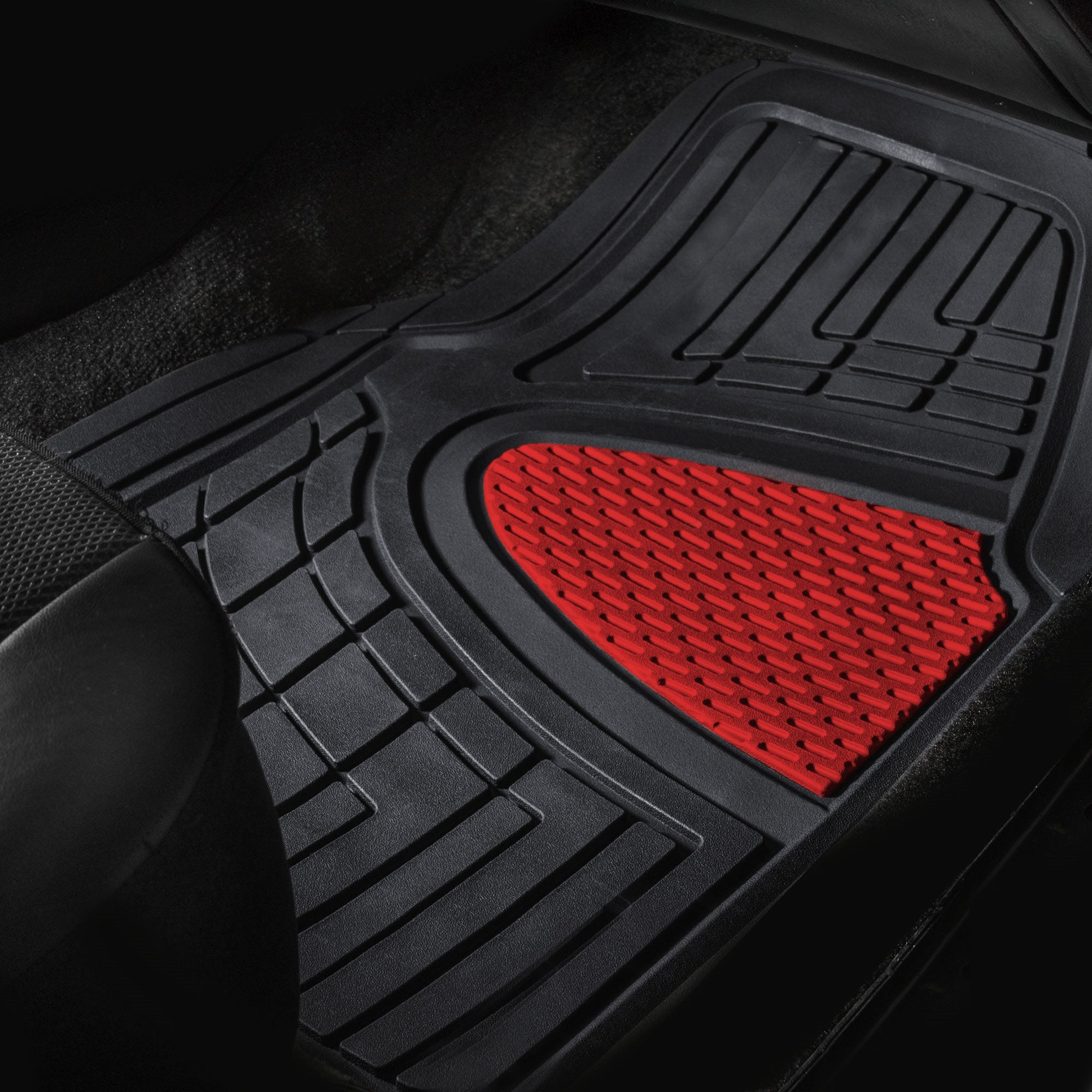 FH Group Automotive Floor Mats - Heavy-Duty Rubber Floor Mats for Cars, Universal Fit Full Set, Climaproof Floor Mats, Trimmable Floor Mats for Most Sedan, SUV, Truck Floor Mats Beige