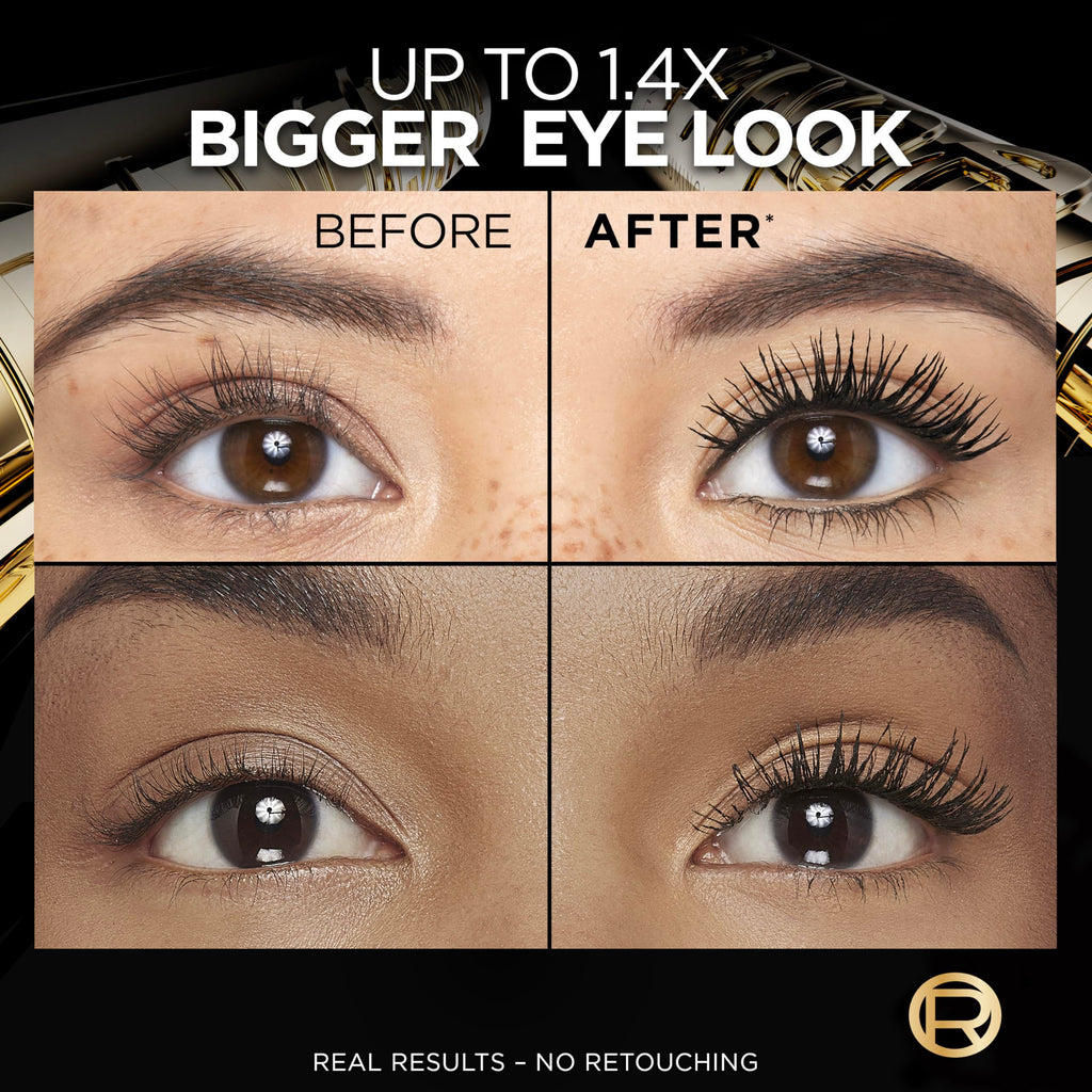 L'Oreal Paris Voluminous Panorama Mascara, Volumizing and Lengthening Formula, Longwear, Smudge-Resistant and Washable, All Night Black Mascara, 0.33 Fl Oz