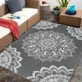 Yamaziot Waterproof Outdoor Rug 5x8 ft, Reversible Plastic Straw Rug for Patio Clearance, Camping, RV Mat, Outside Rug Carpet for Porch, Deck, Backyard, Balcony, Picnic,Black Brown